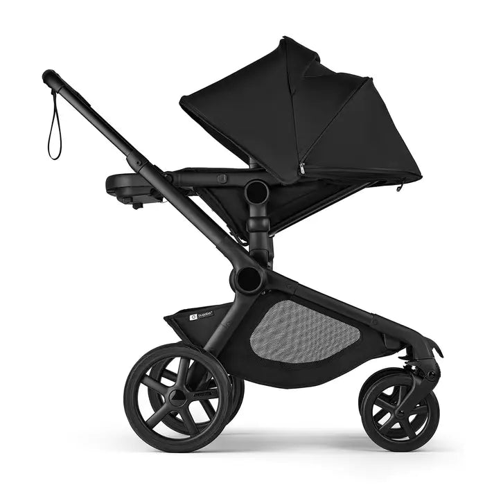 Bugaboo Kangaroo Complete Stroller - Black/Midnight Black Reclined Side View
