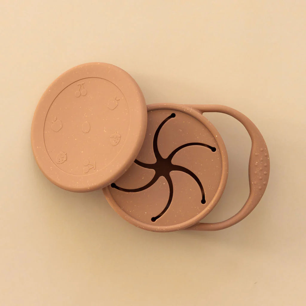Almond - Minika Collapsible Silicone Snack Cup & Lid