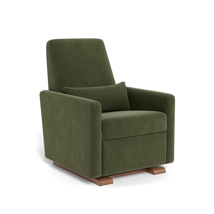 Monte Design nursing chair Moss Green Velvet / Walnut (+$250) Monte Design Grano Glider Recliner - Performance
