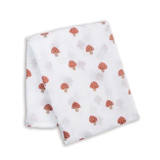 Lulujo Muslin Swaddle Blanket - Mushroom