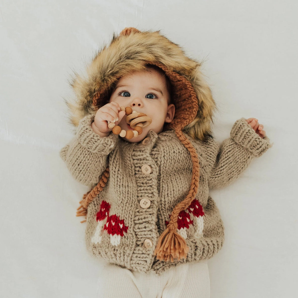 Huggalugs Mushroom Cardigan Sweater - Pebble Lifestyle 2