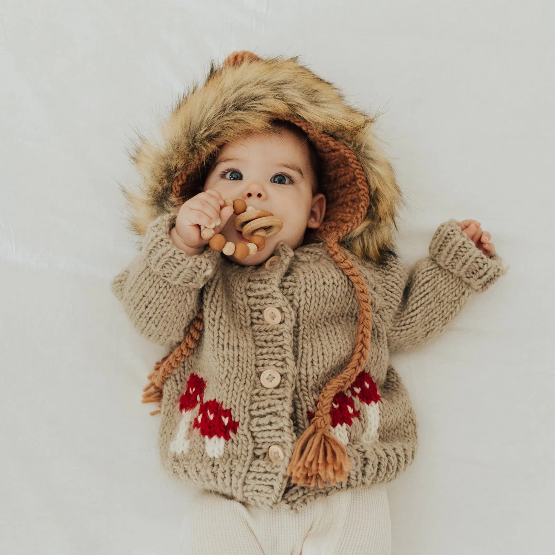 Huggalugs Mushroom Cardigan Sweater - Pebble Lifestyle 2
