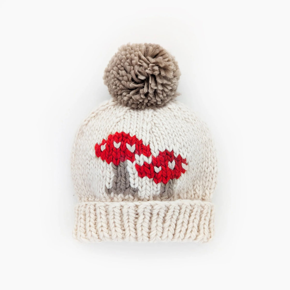 Natural - Huggalugs Mushroom Beanie Hat