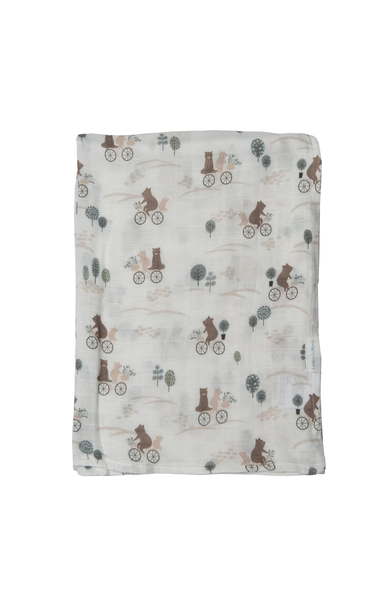 Loulou Lollipop Luxe Muslin Swaddle - Bears on Bikes