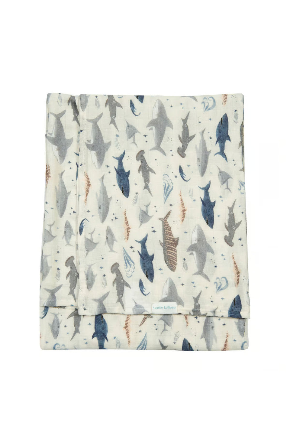 Loulou Lollipop Luxe Muslin Swaddle - Sharks