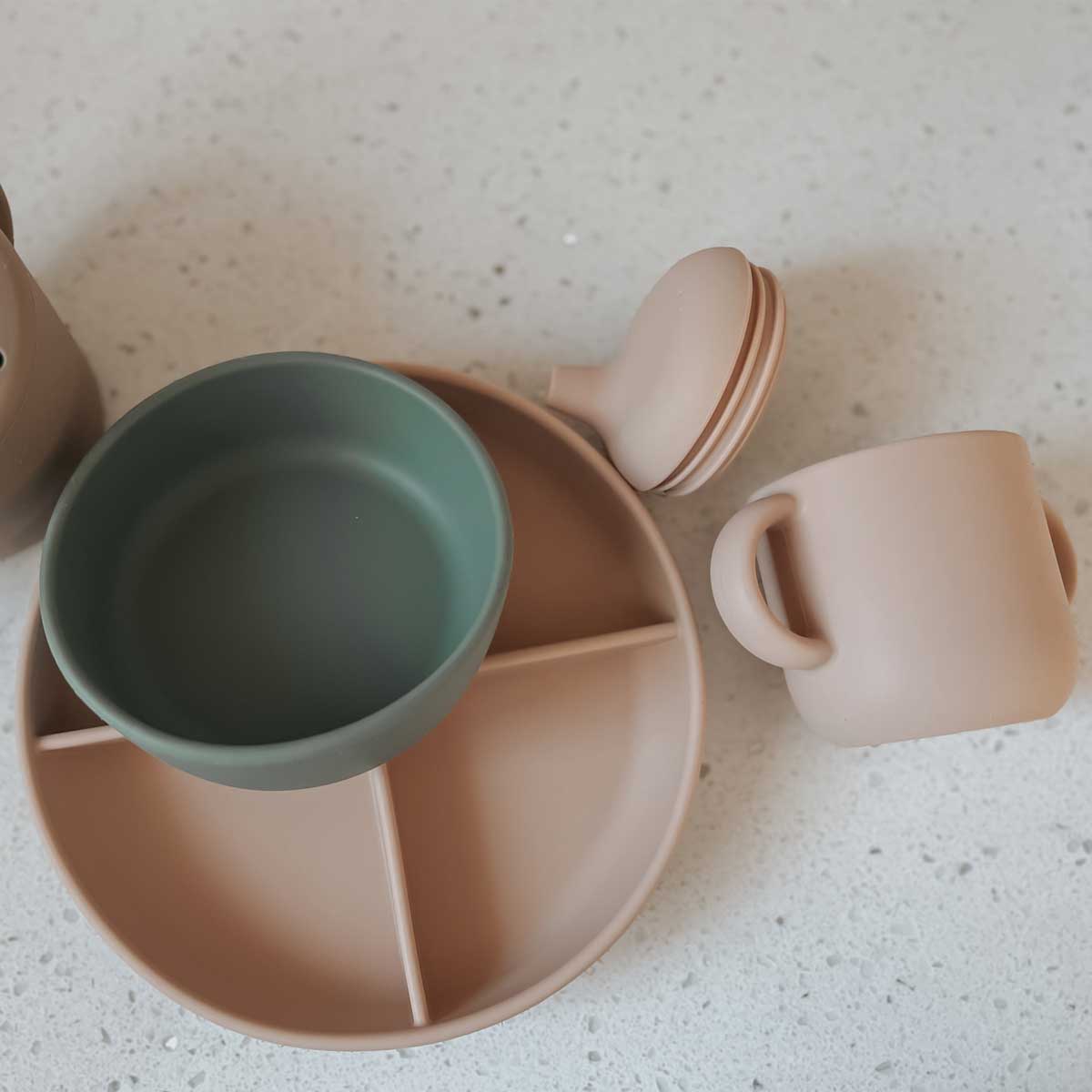 Noüka Non-Spill Sippy Cup Soft Blush- Flat Lay