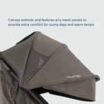 Nuna TRVL lx Stroller - Granite Extendable Canopy with Breathable Mesh