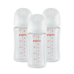 Pigeon Glass Bottle 3 PK (8oz with Medium/3M+ Nipple) Stage 3