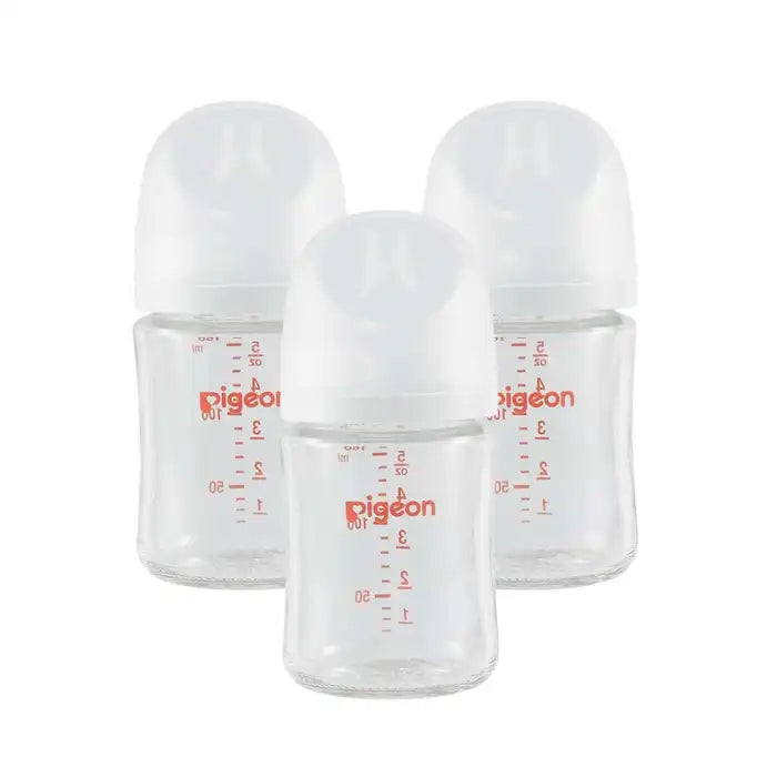 Pigeon Glass Bottle 3 PK (5oz with SS/0M+ Nipple) Stage 1