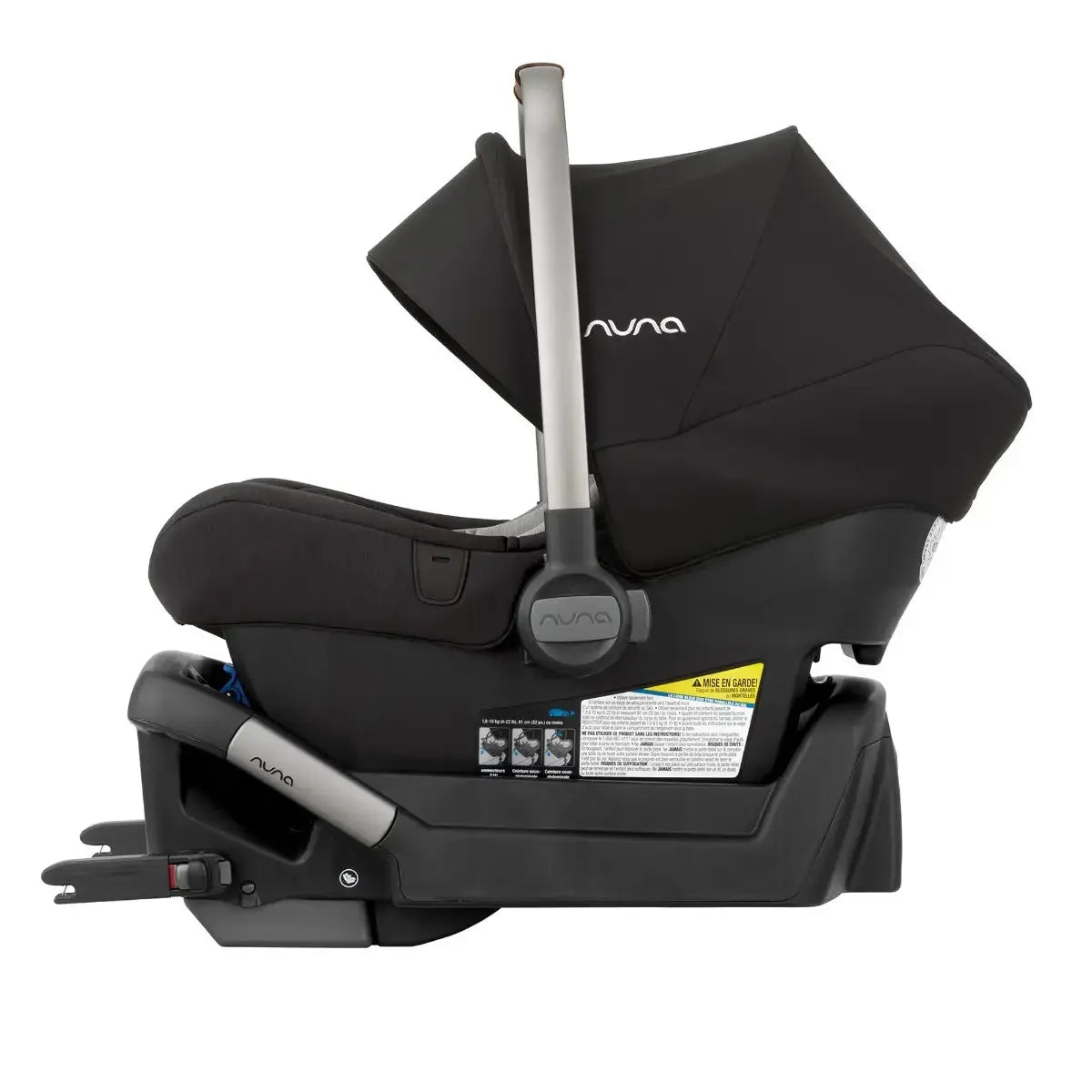 Nuna PIPA Lite Infant Car Seat - Caviar Side Profile View