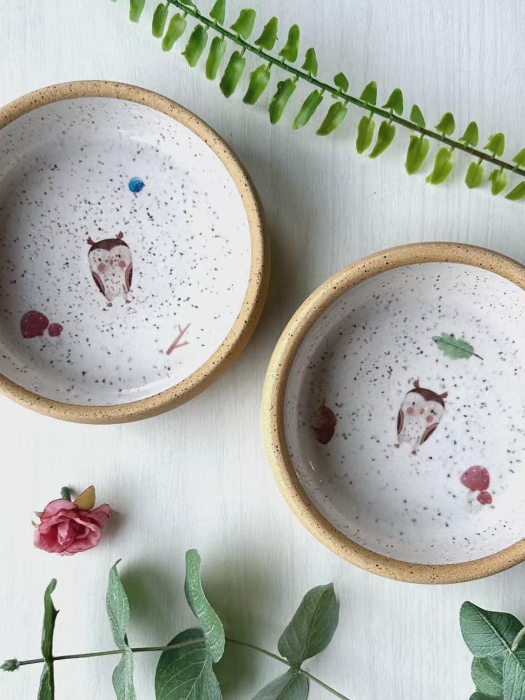 QUINN Pottery Handmade Woodland Toddler Bowl - Print Showcase