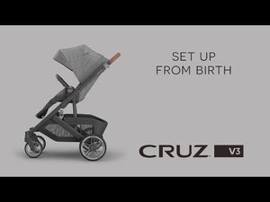 UPPAbaby Cruz V3 Stroller - Owen (Mocha Melange/Carbon Frame/Chestnut Leather)