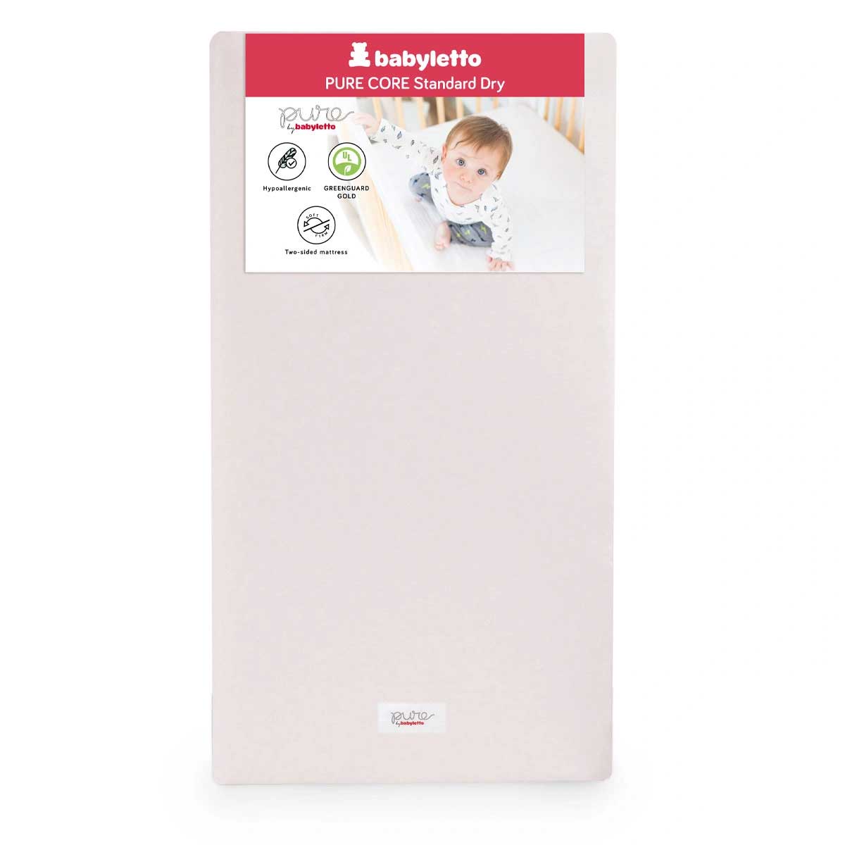 Babyletto Pure Core Non-Toxic Crib Mattress with Dry Waterproof Cover