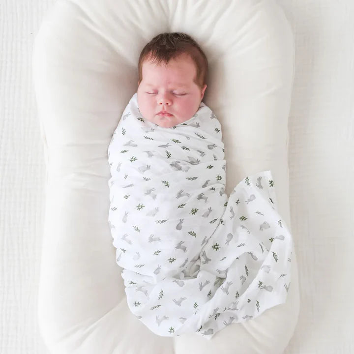 Lulujo Cotton Muslin Swaddle Blanket 2 PK - Bunny & Fern Lifestyle