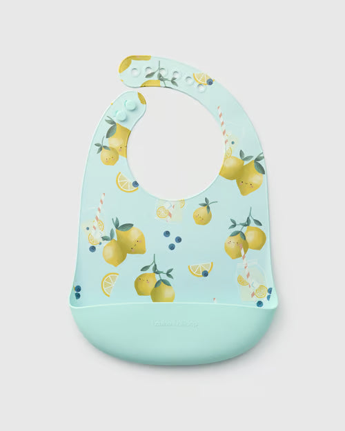Loulou Lollipop Silicone Printed Bib - Lemon Squeezy