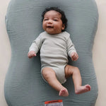 Snuggle Me Organic Curve Lounger Muslin Cover - Slate Lifestyle 1