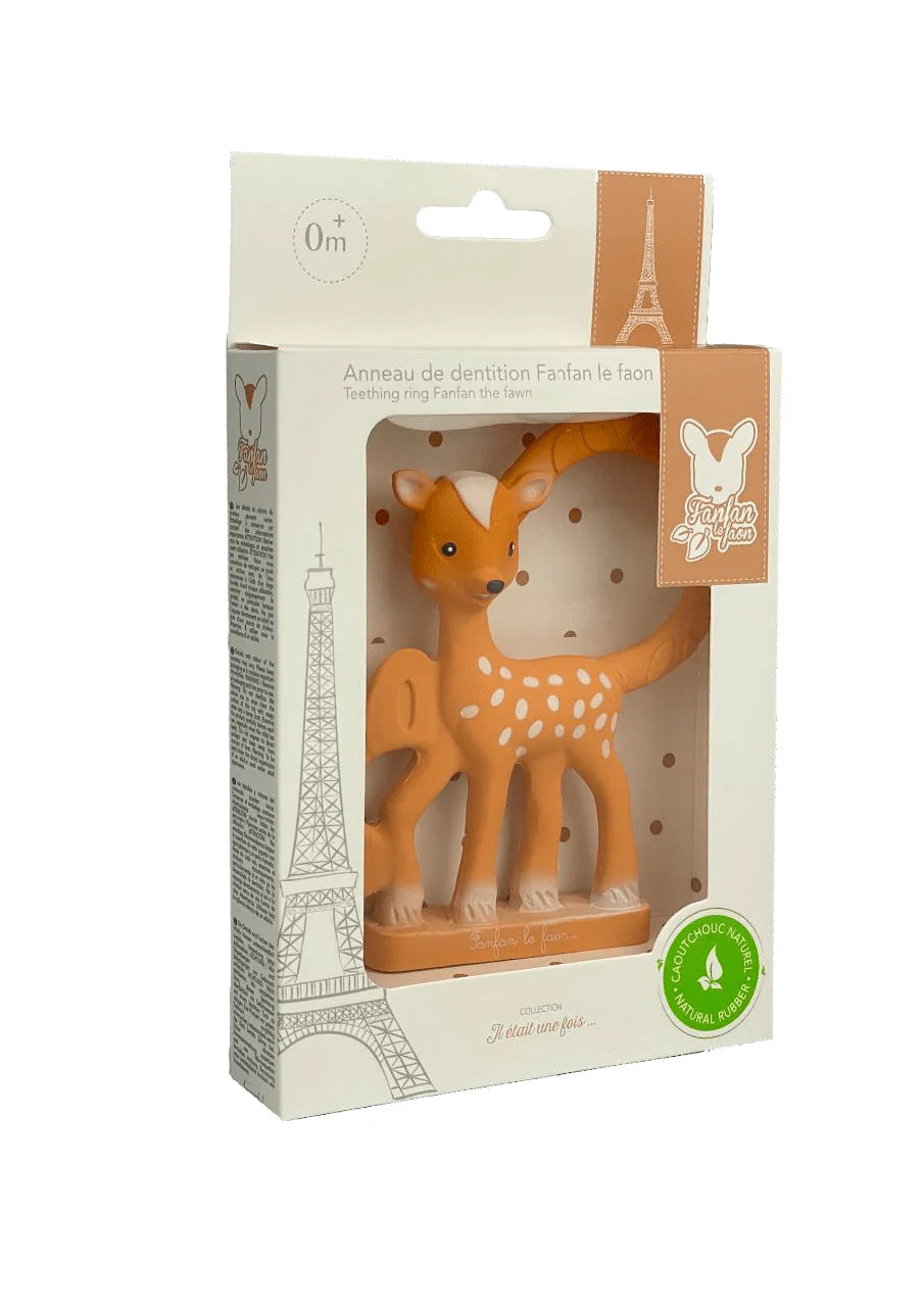 Fanfan the Fawn Natural Rubber Teething Ring Packaging
