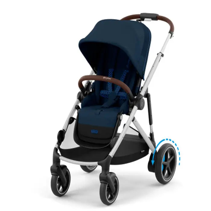 Ocean Blue/Silver Frame - CYBEX e-Gazelle S Stroller