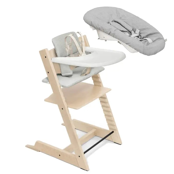 Natural / Nordic Grey Cushion - Stokke Tripp Trapp® High Chair² Complete + Newborn Set Bundle