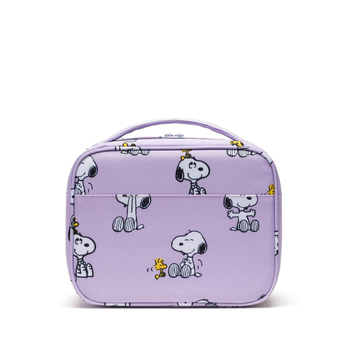 Herschel Pop Quiz Peanuts® Collection Lunch Box - Snoopy & Woodstock Pastel Lilac Back View