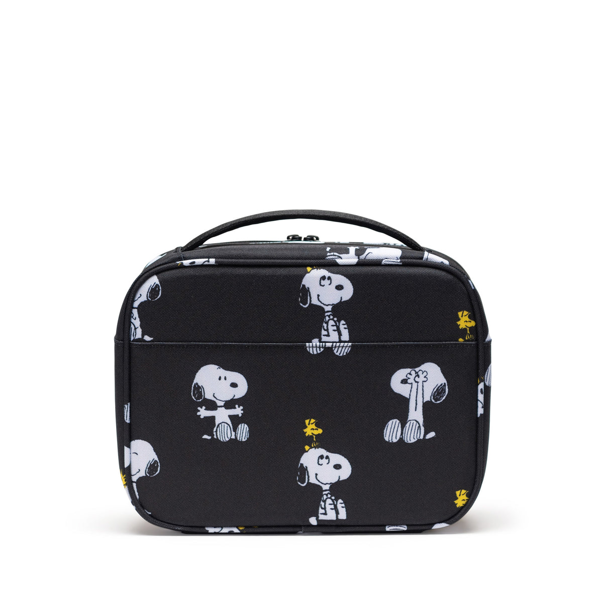 Herschel Pop Quiz Peanuts® Collection Lunch Box - Snoopy & Woodstock Black Back View