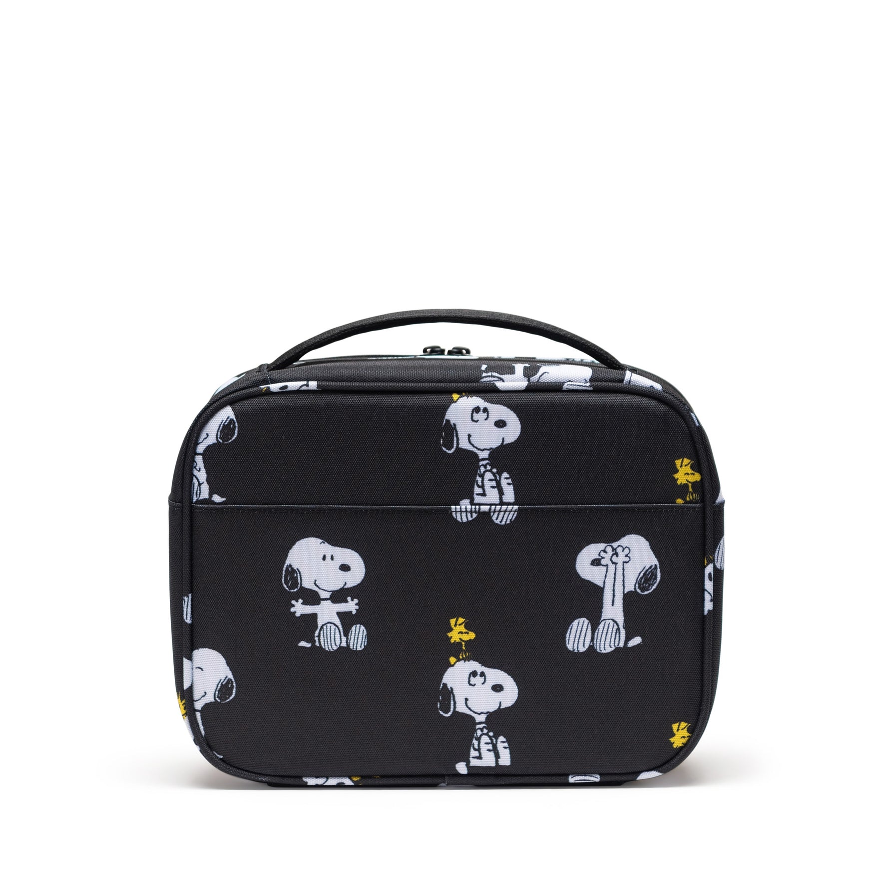 Herschel Pop Quiz Peanuts® Collection Lunch Box - Snoopy & Woodstock Black Back View