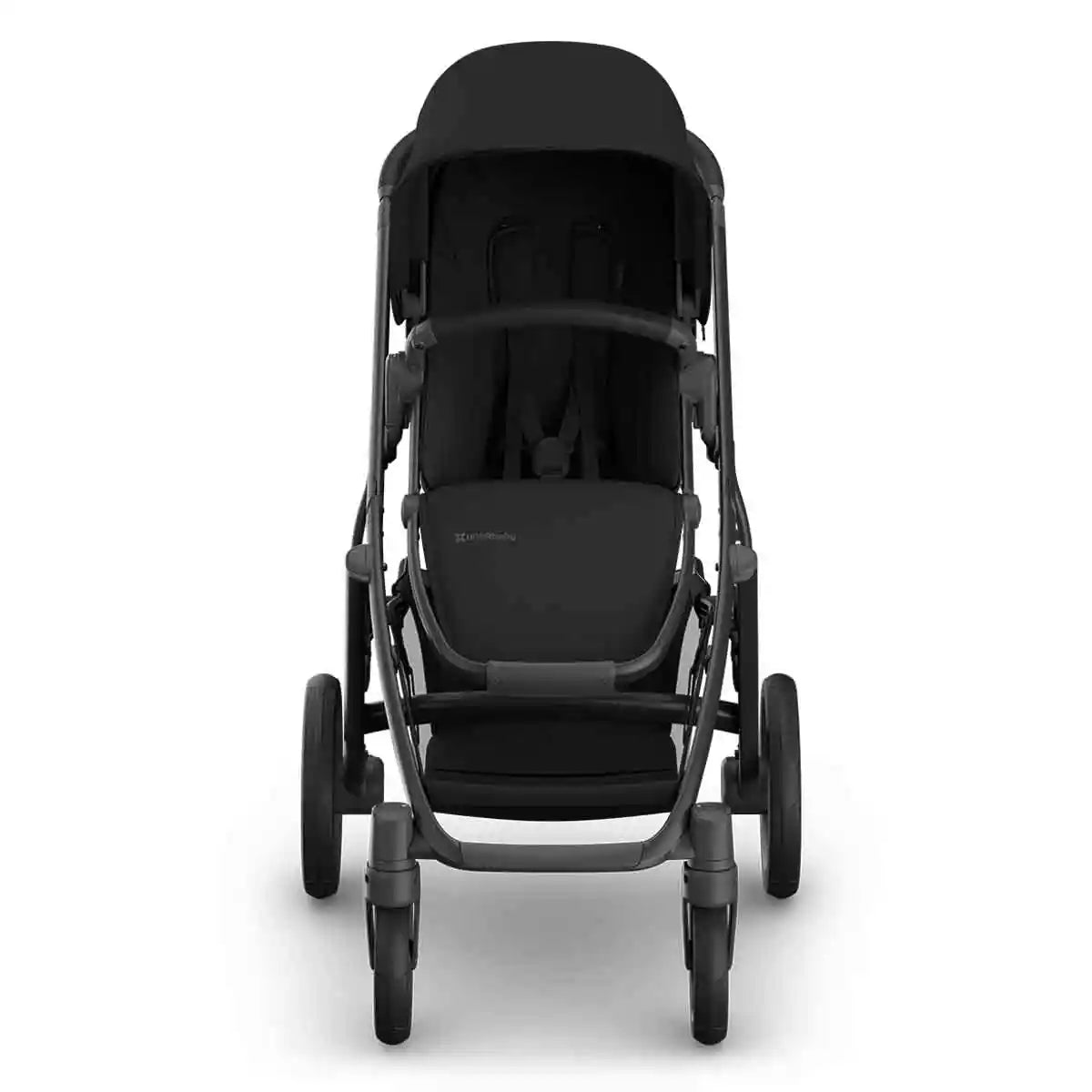 UPPAbaby Vista V3 Stroller - James (Black | Carbon Frame | Black Leather) -  World Facing View