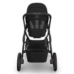 UPPAbaby Vista V3 Stroller - James (Black | Carbon Frame | Black Leather) -  Basket & Handle View