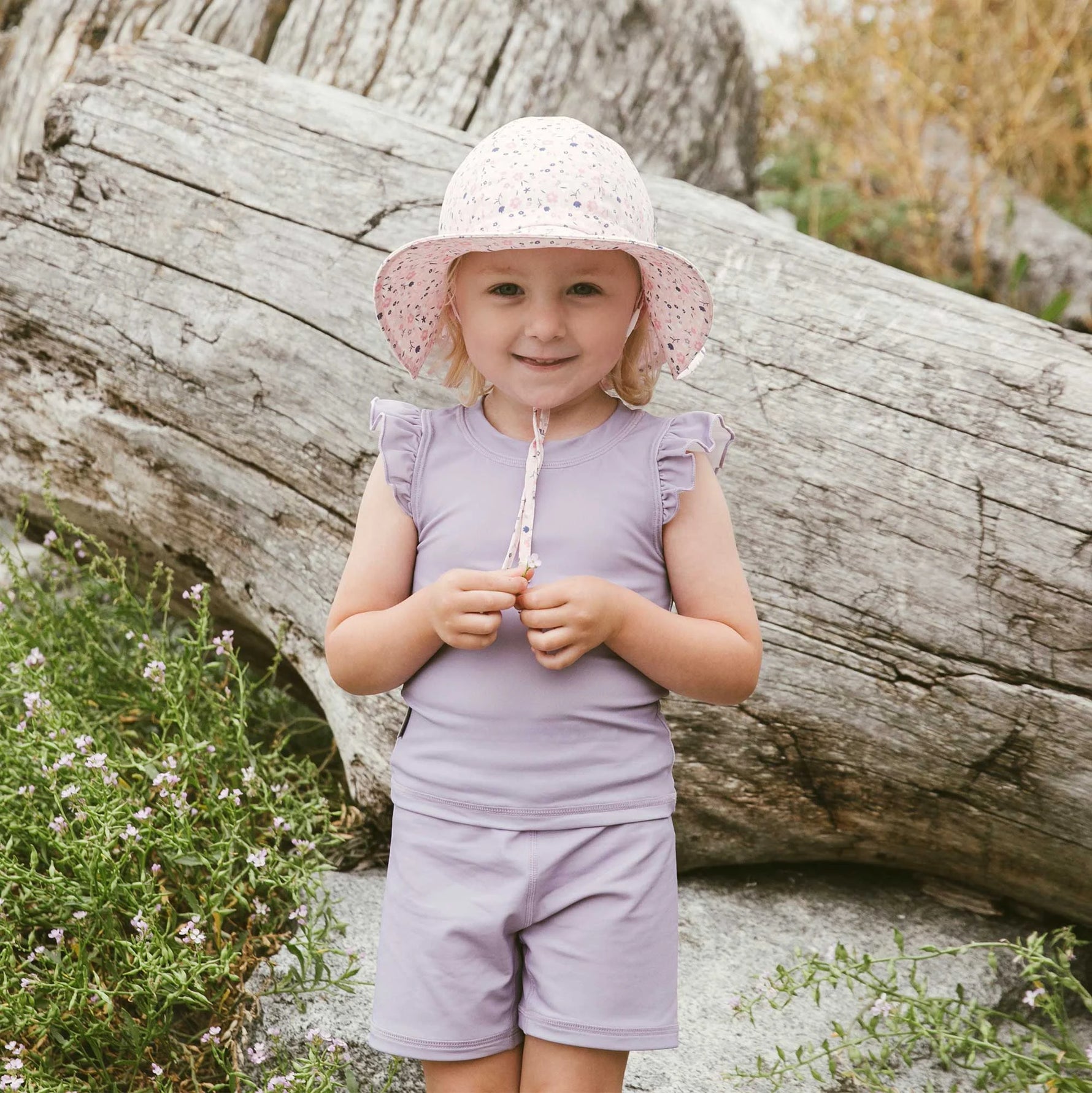 Jan & Jul Gro-With-Me Sun Hat - Pink Blossoms Lifestyle 1