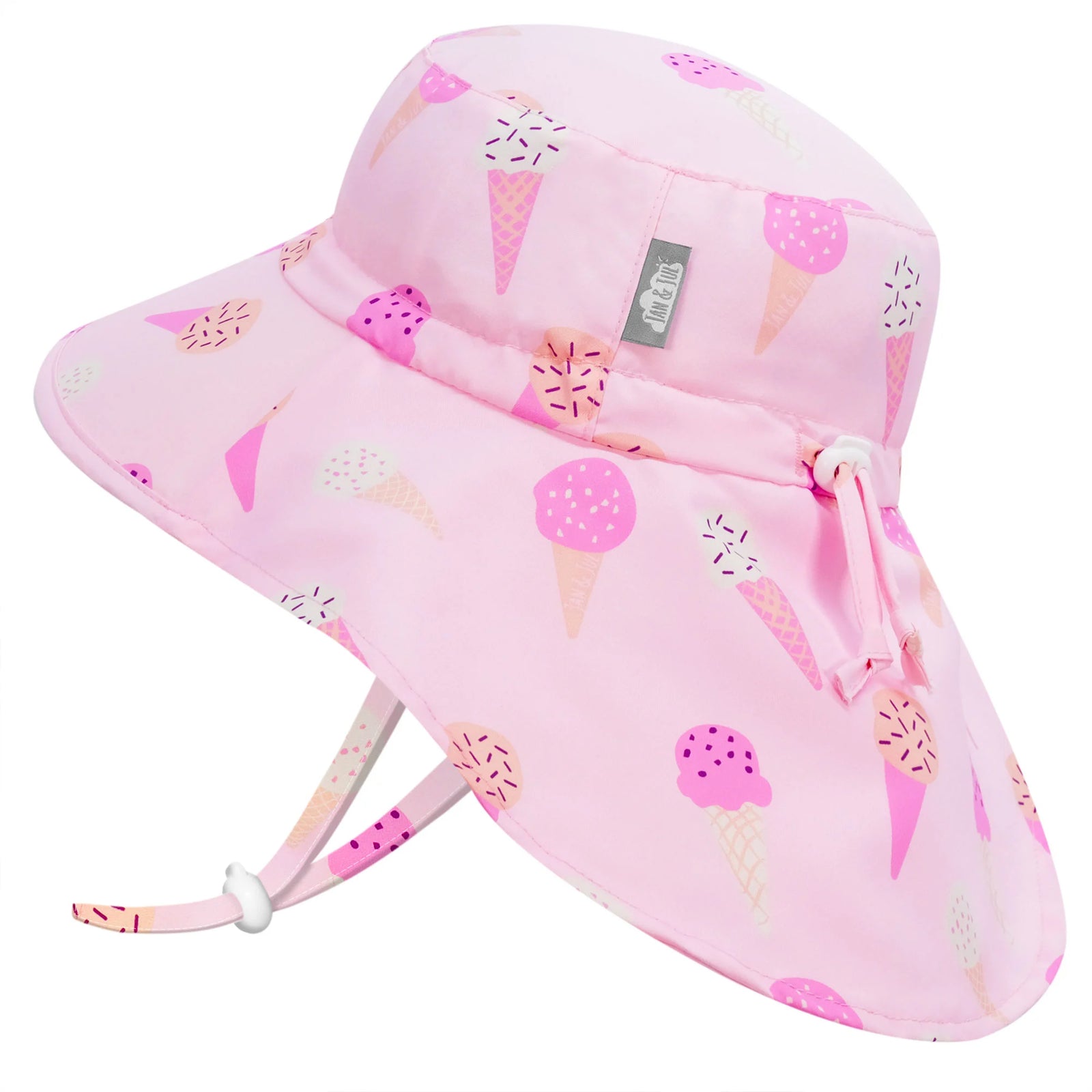 Jan & Jul Gro-With-Me Aqua-Dry Adventure Sun Hat - Pink Ice Cream