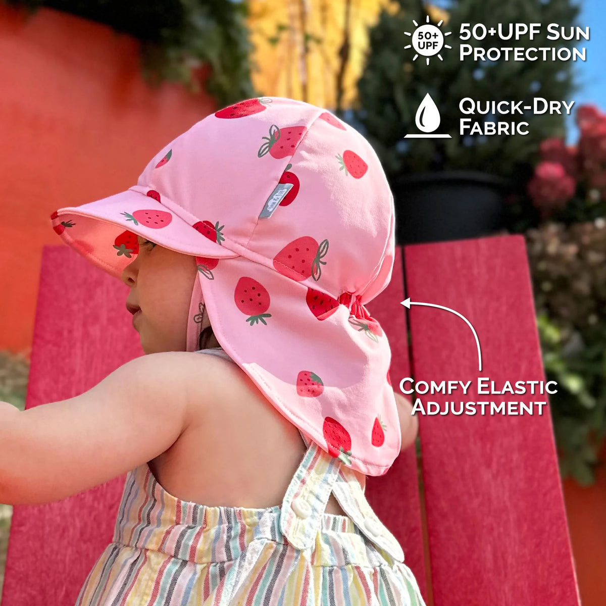 Jan & Jul Sun Soft UV Baby Cap - Pink Strawberry Features