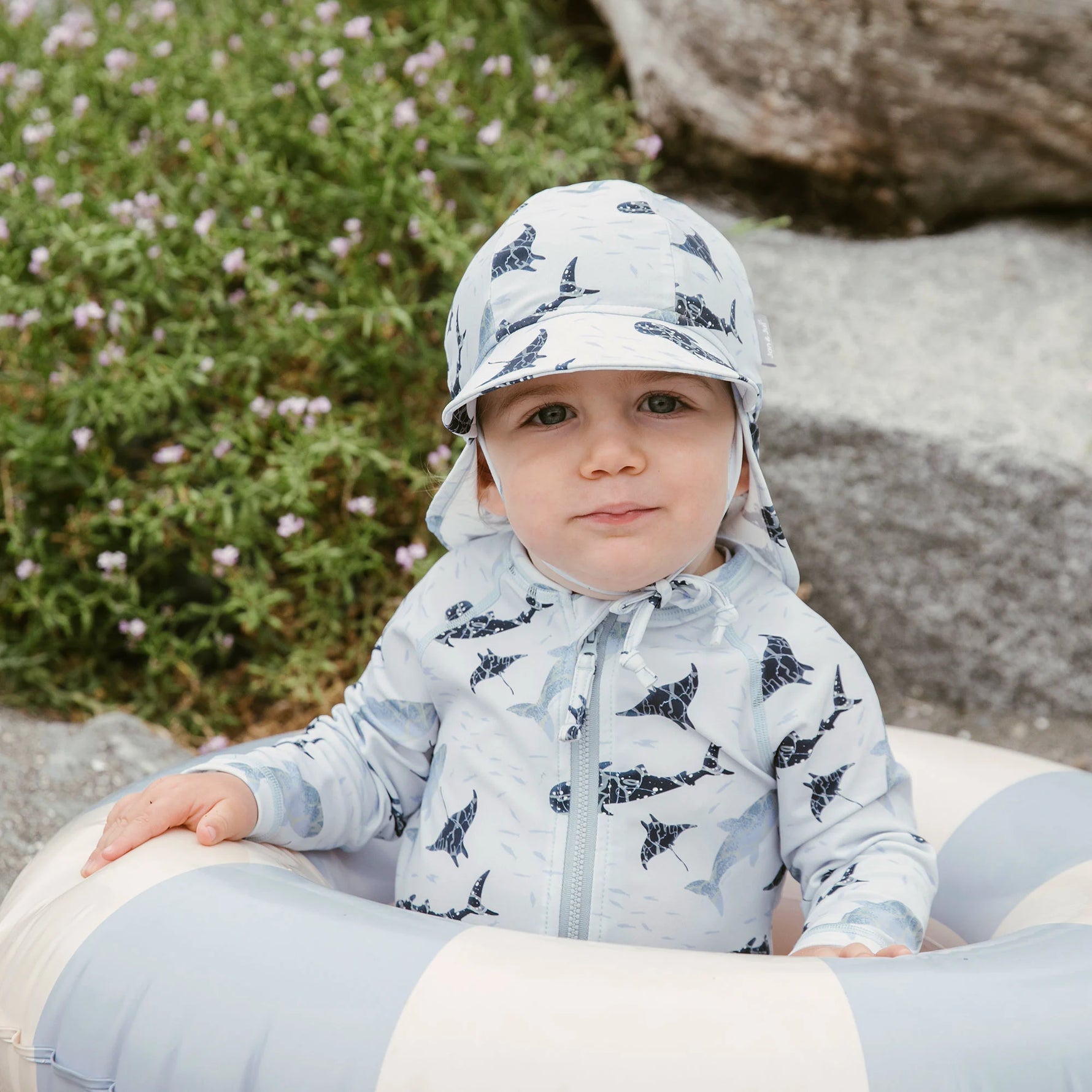 Jan & Jul Sun Soft UV Baby Cap - Whale Play Lifestyle 2