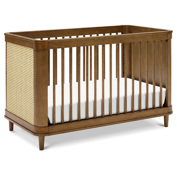 Natural Walnut / Blonde Cane - Namesake Marin with Cane 3-in-1 Convertible Crib