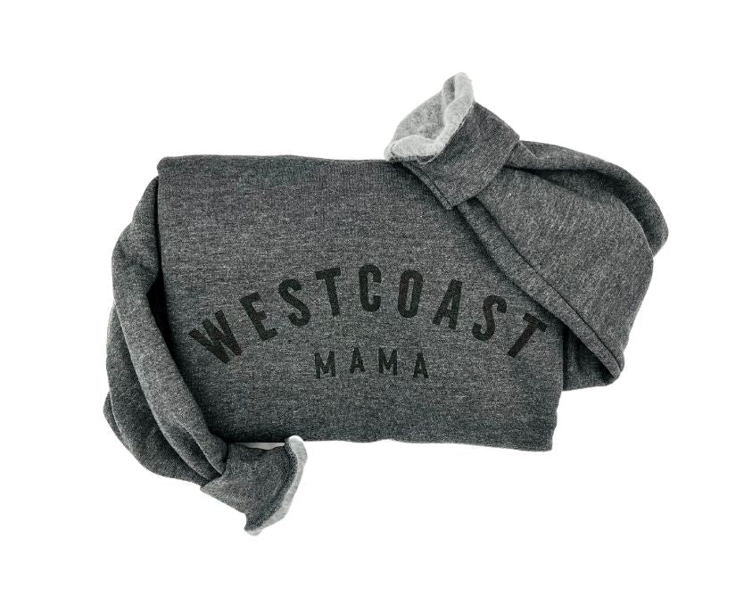 Lue & Me Westcoast MAMA Varsity Crew Sweatshirt - Dark Grey