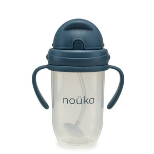 Noüka Non-Spill Weighted Straw Cup 9 oz - Deep Ocean Top Closed