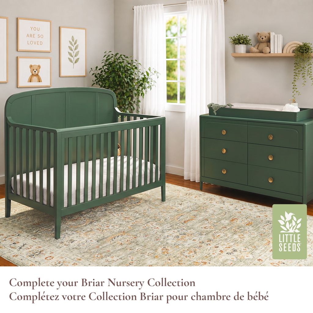 Little Seeds Briar Headboard 6-in-1 Convertible Crib - Nursery Collection Available with Dresser and Change Table Top
