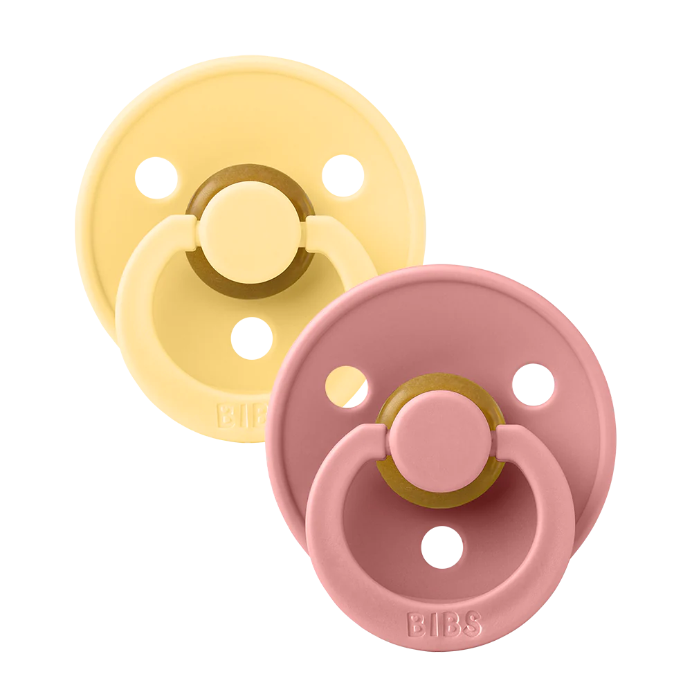 BIBS Pacifier Multicolour Combo 2 Pack - Pale Butter & Dusty Pink