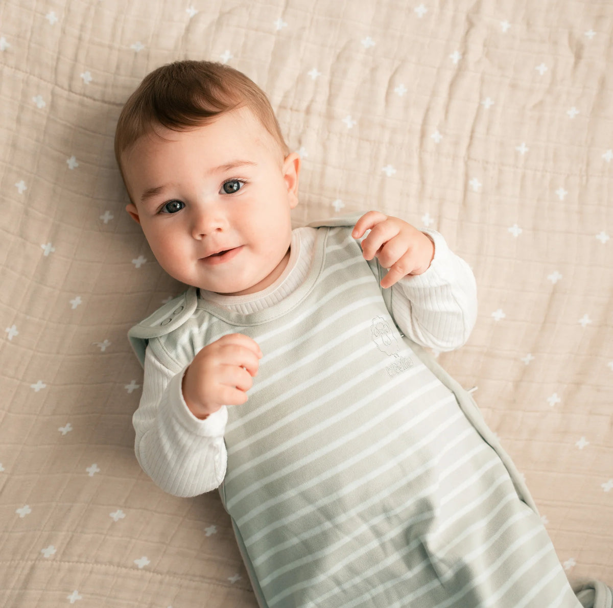 Woolino 4 Season Ultimate Merino Wool Baby Sleep Bag - Birch Gray Lifestyle 2