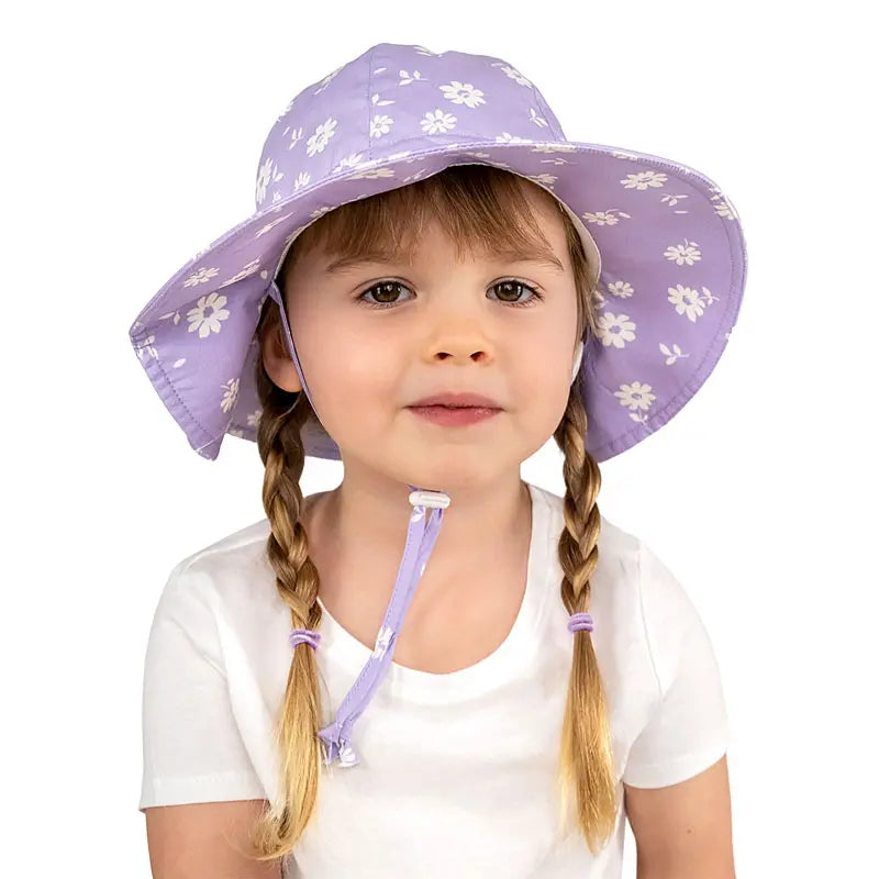 Jan & Jul Gro-With-Me Sun Hat Purple Daisy - Lifestyle