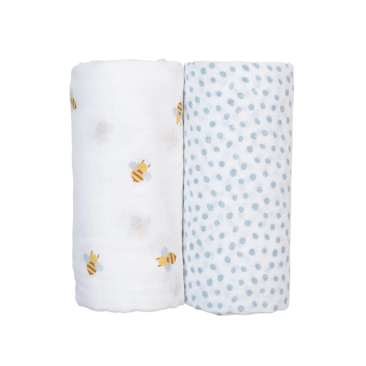 Lulujo Cotton Muslin Swaddle Blanket 2 PK - Bees & Dots