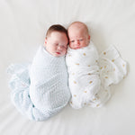 Lulujo Cotton Muslin Swaddle Blanket 2 PK - Bees & Dots Lifestyle 1