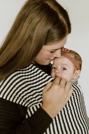 Beluga Baby Wrap - The Lori (Charcoal and White Stripe) 3