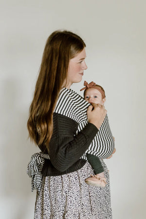 Beluga Baby Wrap - The Lori (Charcoal and White Stripe) 4