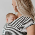 Beluga Baby Wrap - The Lori (Charcoal and White Stripe)