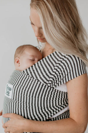 Beluga Baby Wrap - The Lori (Charcoal and White Stripe)