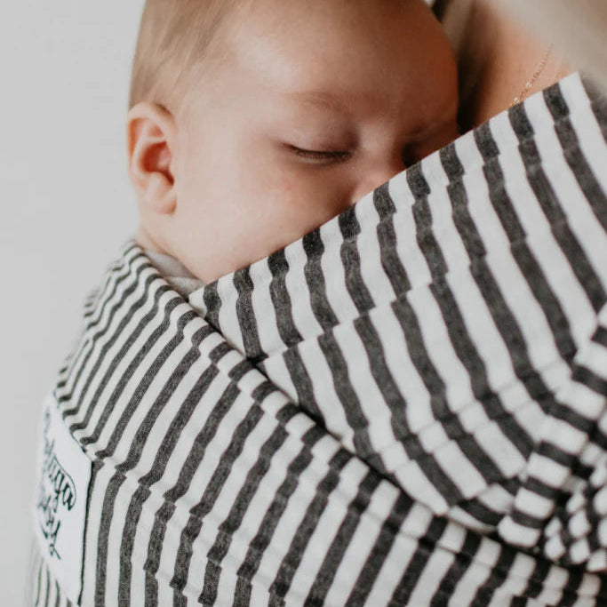 Beluga Baby Wrap - The Lori (Charcoal and White Stripe) 5