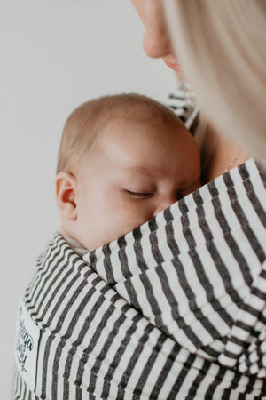 Beluga Baby Wrap - The Lori (Charcoal and White Stripe) 5