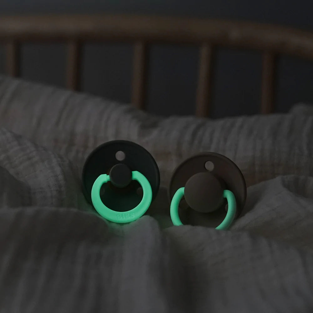 BIBS Pacifier Glow In The Dark Night 2 Pack  Sage and Cloud - Lifestyle