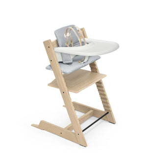 Oak Natural / Nordic Blue Cusion - Stokke Tripp Trapp® High Chair and Cushion with Stokke® Tray (Complete)