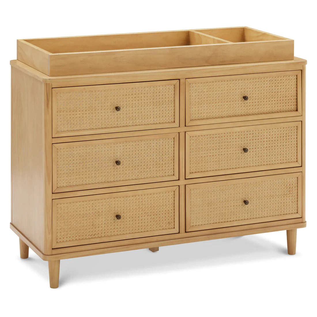 Honey / Honey Cane - Namesake Marin with Cane 6 Drawer Assembled Dresser Optional Change Tray